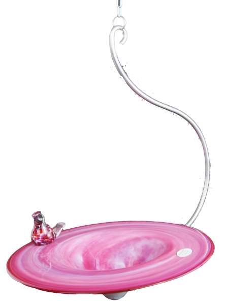 Glas Vogeltränke Malve Violett Art!